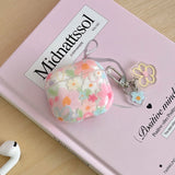 Transparent Oil Painting Flower Shockproof Protector With Keychain For AirPods 1 2 3 4 Case For AirPods Pro 2 Protection Cover
