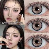 1Pair Colored Lenses for Eyes with Prescription Green Brown Contacts Lenses Natural High Quality Lenses Beauty Pupils