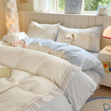 Huace  Pure Cotton Bedding Set Soft Skin-friendly Simple Sle Four Seasons Fre Feel Four Piece Bedroom Linen Duvet Cover