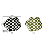 Retro Checkerboard Ceramic Plate Jewelry StoragePlate DessertPlate Dessert plate Home Decoration Retro DinnerPlate Tableware