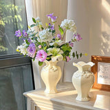 Ceramic Flower Vase For Wedding Festival Hotel Living Room Home Dining Table Decor,Luxury Bas-relief Plant Pot