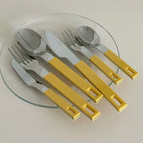 Yellow Resin Handle Stainless Steel Knife Fork Spoon Dessert Fork Spoon Stainless Steel Tableware