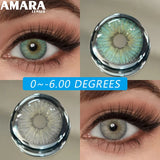 0~-6.00 Degrees 1Pair Myopia Colored Contact Lenses for Eyes Color Lenses with Diopters Prescription Lenses