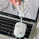 Luxury Shell Texture Metal Butterfly Girls Case For Airpods 4 Pro 2nd 1 2 Earphone Box Cover For Apple AirPod 3 Bag with Pendant