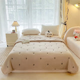 Embroidered Summer Quilt Washed Cotton Girl Home Comfortable Skin Friendly Soft Air-Conditioned Thin Quilted Queen Size Blankets