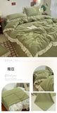 Princess Style Bedding Sets INS Ruffle Lace Bow Quilt Cover Home Romantic Bedclothes Decor Woman Girls Bedroom Duvet Cover 4pcs