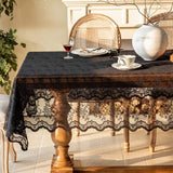 2025 new lace tablecloth white retro round table square tablecloth coffee table household French cover
