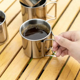 250/350/500ML  Camping Cup Portable Carabiner S Outdoor Water  Mug with Foldable Handle Kitchen DrinkwareStainless Steel