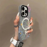 Candy Color for Magsafe Flower Matte Case for iPhone 17 16 15 14 Pro Max 12 13 11 Magnetic Shockproof Frosted Luxury Cover