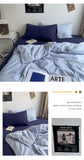 Hot Bedding Set Bedroom Decor Washed Cotton Double Duvet Cover Set Duvet Cover Flat Sheet Quilt Cover Pillowcase Home Textiles