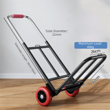 Metal Foldable Trolley Telescoping Handle Lightweight Hand-Pulled Cart Ergonomic Multi Purpose Luggage Cart Outdoor Travel