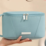 Minimalist Makeup Bag New Solid Color Large Opening Portable Travel Storage Bag Portable Waterproof Cosmetics Toiletry Bag