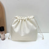 5Pcs Color Drawstring Pouches Portable Gift Blank Bags For DIY Cotton Hemp Bags Jewelry Display Packaging Storage
