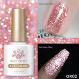 Reflective Glitter Gel Nail Polish Sliver Champagne Sparkling Sequin Semi-permanent Varnishes Soak Off Nail Art Deco