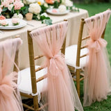 50-10pieces 200x75cm gauze Chair Back Veil Wedding Chair Sashes Wedding Chair Bows Covers Ribbon Party XMS Aisle Chair Decor