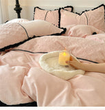 Winter Warm Bedding Set Flannel Duvet Cover for Home Thicken Velvet Queen King Size Luxury Bedroom Decor Quilt Cover Pillowcase