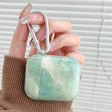 Light cyan Wireless Bluetooth case for AirPods1/2 AirPods3 AirPods pro and pro2 tpu marble panting earphone cover