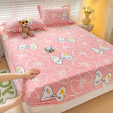 Purple Flower Bed Sheets Single/Queen/King Size Fitted Bed Sheet with Elastic Band drap de lit High Quality Mattress Cover 180