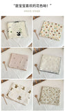 Baby Muslin Blanket 110X130cm Swaddle Blanket Gauze Thin Quilt Floral Print Double Layer Cotton Stroller Cover Kids Bedding