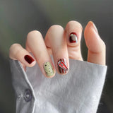 10PCS Vintage Halloween Inner Bone Lamp Pendant Pearl Inlaid Heart Coffin Alloy Nail Art Rhinestones Decorations Manicure Charms