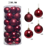24/36Pcs Christmas Decoration 3/4CM Balls Hanging Christmas Tree Pendants Ornaments for Home Party Decor New Year Gift Accessory