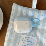 Korea lovely blue star gloss silicone earphone case for apple airpods pro 2 for airpods 1 2 3 4 protection cover with keychain