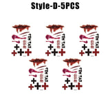 Horror Realistic Fake Bloody Wound Stitch Scar Scab Waterproof Temporary Tattoo Sticker Halloween Masquerade Prank Makeup Props