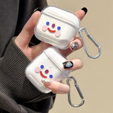 Transparet Cherry Smile Silicone Case For AirPods 4 2024 Earphone Cover for Apple Airpod Pro 1 2 3 4th Gen Protective Case Hook