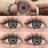 Natural Brown Colored Contact Lenses 14.5mm Big Eyes Glass Pupil Gray Lens Blue Eye Lenses for Daily&Party Makeup