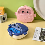 Cartoon Kids Lunch Box,Outdoor Picnic Bento Box,Portable Compartment Snack Box with Tableware, Microwaveable Food Container