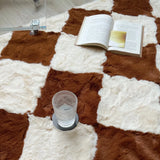 Fluffy Carpet Thick Home Accessories Floor Mats Bed Room Alfombra Large Area Rug Rhombus Checkerboard Living Room IG Decoration