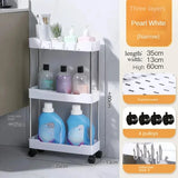 Push Trolley Shelf Floor Multi-layer Bathroom Living Room Crevice Space Saving Snack Storage Trolley Kitchen Spice Crevice Shelf