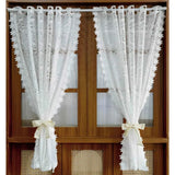 1 Panel French Lace Flower White Gauze Curtain For The Living Room Princess Room, Coffee Curtains For The Kitchen, Home Curtains