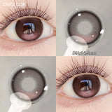 2Pcs Half Year Fixed-Axis Lens Purple Contact Lenses Lovely Colored  Lens Light Transparent Natural Cute Look