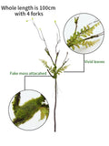 Wall Hanging Artificial Large Cherry Tree Trunk Branches Fake Creeper Plants With Moss Twig Vine Liana Garden Outdoor Home Decor