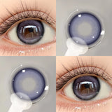 1 Pair(2pcs) Purple/Green/Brown/Black/Grey Comfortable Color Contact Lenses Without Irritation For Girls With Degree