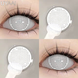 2PCS Cosplay Contact Lenses Little Devil Contacts Halloween Color Contact Lens Crazy White Eye Lenses Anime Make Up Lenses