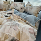 Duvet Cover Set  A-class Ultra Soft Jacquard Double-layer Yarn Washed Cotton Bedding Set  Floral Bed Sheet