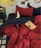 Solid Color Bedding Set Kids Adults Twin Full Queen Size Bed Flat Sheet Soft Duvet Cover Set Quilt Cover Pillowcases Bed Linen