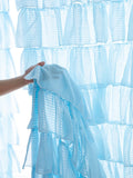 Modern Fashionable Blue Ruffles Skirt Semi-blackout Curtains for Living Room Girl's Bedroom Romantic Cupcake Layers Cortinas