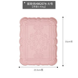 Rectangle Emboss Wooden Pallets Dessert Tea Break Cake Coffee Shop Bar Supplies Tableware Dining Plate Originality Retro Plate