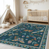 Butterfly Flower Living Room Carpet Stylish Non-slip Bedroom Rug Large Area Machine Washable Coffee Tables Floor Mat 러그 Alfombra