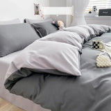 Luxury Washed Cotton Solid Bedding Set 3-4 Pcs Yellow Home King Size Duvet Cover Set with Flat Sheets Simple Queen Bedding Sets