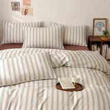 Bed Linen 100% Cotton Duvet Cover Stripe Queen Size 40s Quilt Cover Pillowcase Bedding covers Home Textile Nordic Foundation