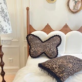 INS Tassel Leopard Print Decorative Pillow For Home Textile Footrest Sofa Cushion Large Car Back Chair Bed Head Cushion