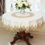 New Lace Tablecloth Pastoral round tablecloth Dining table cloths Home Embroidery table cover rose gold decoration house towel