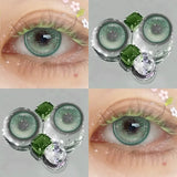 New Color Contact Lenses for Eyes Half Yearly 2Pcs Beauty Green Pupils Natural Prescription Coloured Lens with Degree