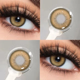 1 Pair Myopia Grey Color Contact Lenses for Eyes Fashion Prescription Lenses Green Iris Beauty Pupils Soft Circular Lens