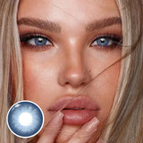 14.20mm 6-Month Disposable Colored Contact Lenses Blue/Brown/Grey 1 Pair Cosmetic Contacts for Daily Wear & Makeup