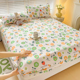 Purple Flower Bed Sheets Single/Queen/King Size Fitted Bed Sheet with Elastic Band drap de lit High Quality Mattress Cover 180